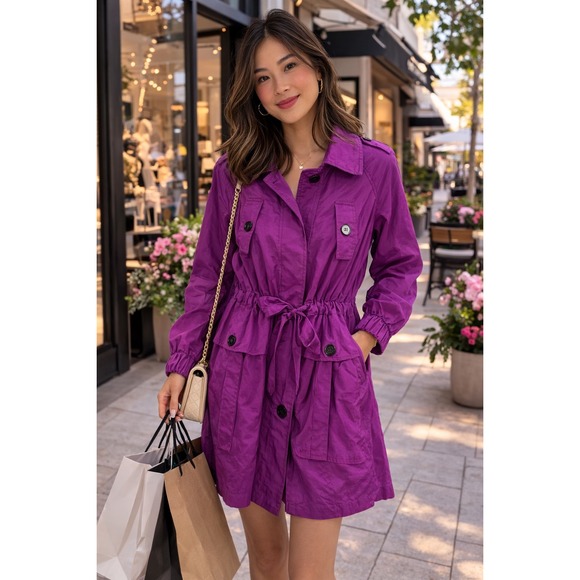 Armani Exchange Jackets & Blazers - NWT: Armani Exchange Women's XS Purple Trench Coat (M526)
